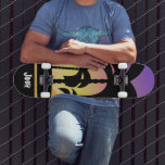 Palm Trees Purple Black Pattern Skateboard<br><div class="desc">Skateboard with Palm Trees</div>