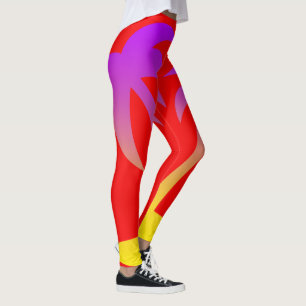 Palm Trees Red Leggings