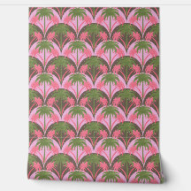 Palm Trees Retro Texture Pink Green Brown
