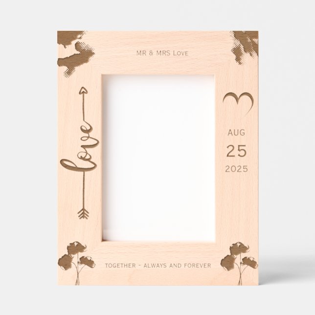 Palm Trees Romantic Beach Wedding Frame (Front)