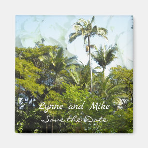Palm Trees Save the Date Magnet