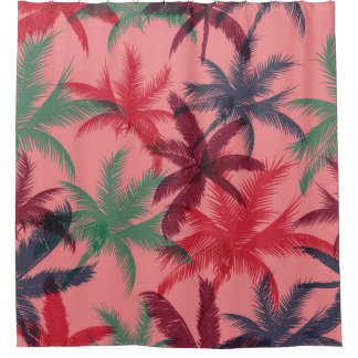Palm trees seamless pattern shower curtain