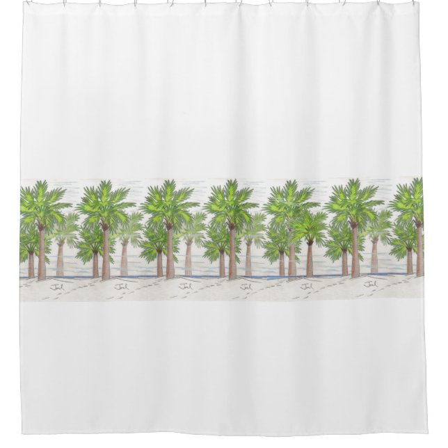PALM TREES Shower Curtain (Front)