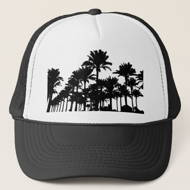Palm Trees Silhouette Trucker Hat (Front)