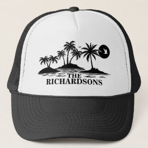 Palm Trees Simple Matching Family Vacation Trucker Hat