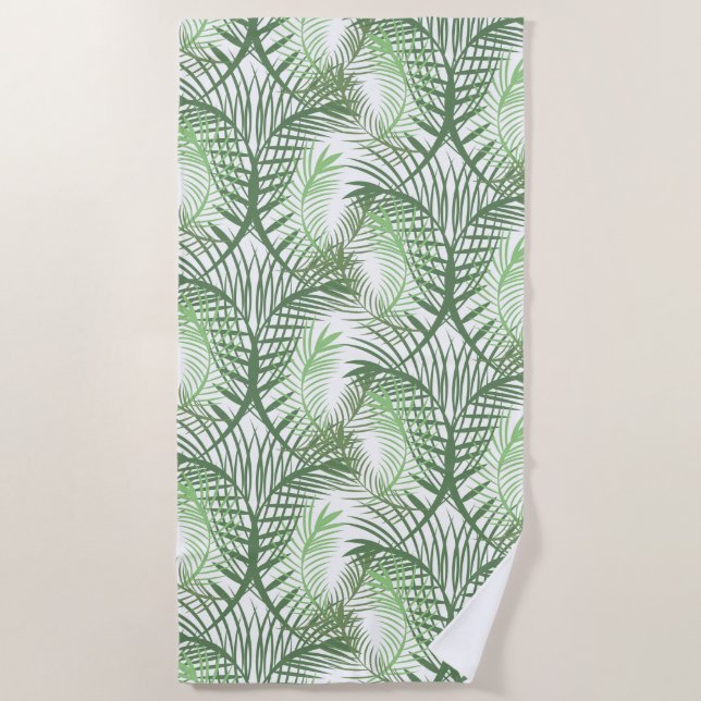 Palm Trees Summer Tropical Beach Green Towel (Front)