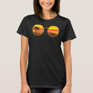 Palm Trees Summer Vibes Beach Sunglasses Tropical T-Shirt