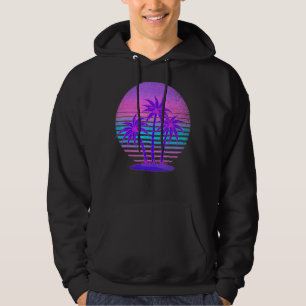 Palm Trees Summer Vibes Retro 90s Vaporwave Tropic Hoodie