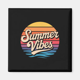 Palm Trees Summer Vibes Retro Surf Sunset Beach  Magnet