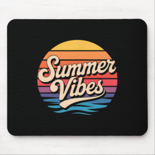 Palm Trees Summer Vibes Retro Surf Sunset Beach Mouse Mat