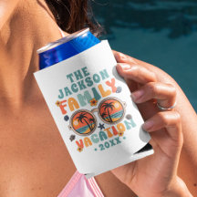 Palm trees sunglasses retro family vacation groovy