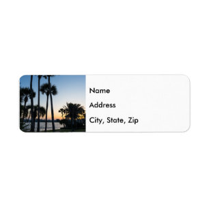 Palm Trees Sunrise Destin Florida Address Label