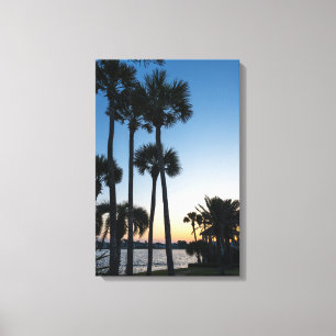 Palm Trees Sunrise Destin Florida Canvas Print