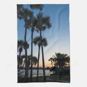 Palm Trees Sunrise Destin Florida Kitchen Towel