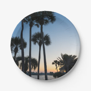 Palm Trees Sunrise Destin Florida Paper Plates
