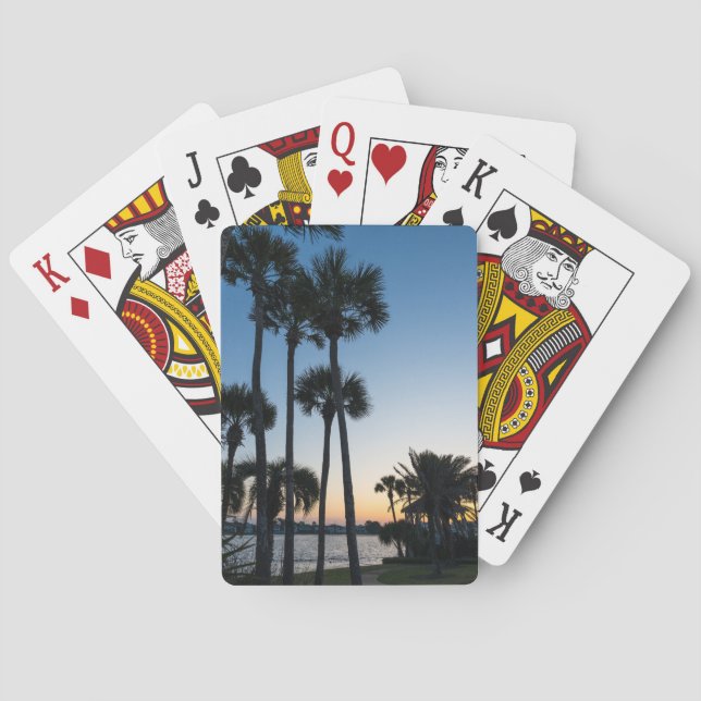 Palm Trees Sunrise Destin Florida Playing Cards (Back)