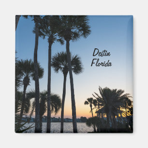 Palm Trees Sunrise Destin Florida Square Magnet