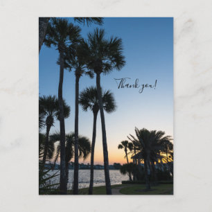 Palm Trees Sunrise Destin Florida Thank U Postcard