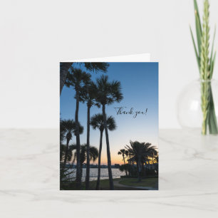 Palm Trees Sunrise Destin Florida Thank You Card