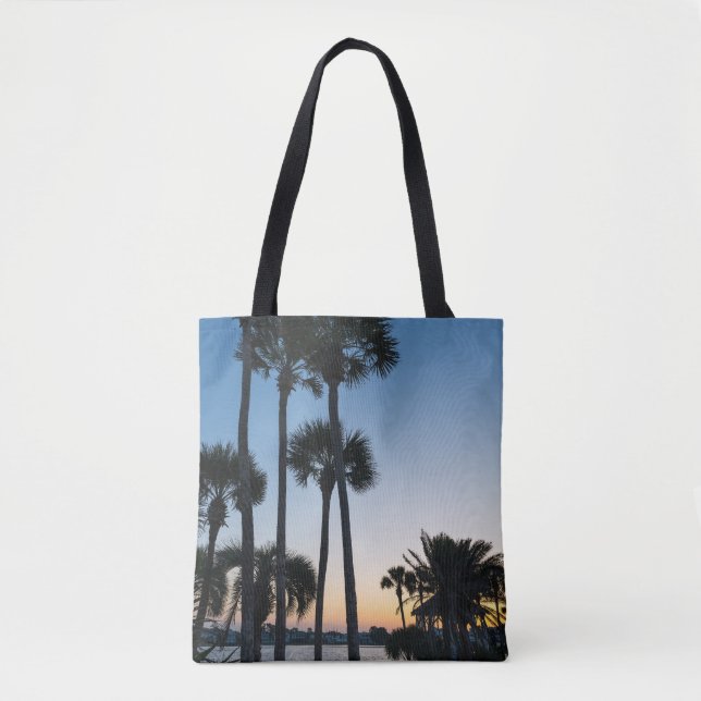 Palm Trees Sunrise Destin Florida Tote Bag (Front)