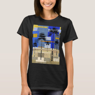 Palm Trees Sunset Abstract Art Hipster Surfer Beac T-Shirt