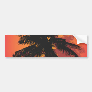 Palm Trees Sunset Silhouettes Bumper Sticker