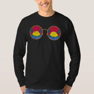Palm Trees Sunset Summer Tropical Sunglasses Retro T-Shirt