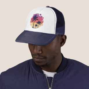 Palm Trees Sunset Trucker Hat