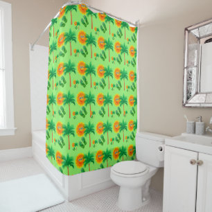 Palm Trees, Sunshine and Flip Flops Shower Curtain