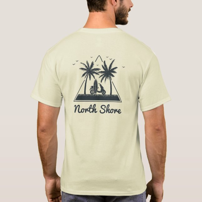 Palm Trees Surfboard Logo T-Shirt (Back)