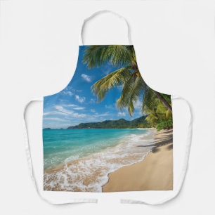 Palm Trees Tropical Beach Ocean Apron