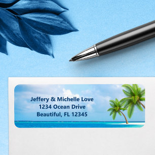 Palm Trees Tropical Beach Return Address