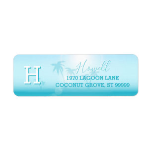 Palm Trees Tropical Beach Wedding Monogram