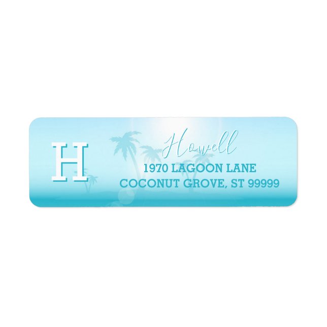 Palm Trees Tropical Beach Wedding Monogram (Front)