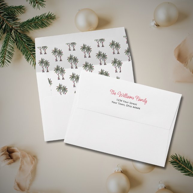 Palm Trees Tropical Christmas  Envelope (Creator Uploaded)