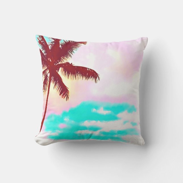 Palm Trees tropical Island life Cushion (Front)