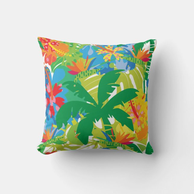 Palm trees, tropical, seamless pattern cushion (Front)