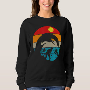 Palm Trees Tropical Summer Surfboard Surfer Retro Sweatshirt