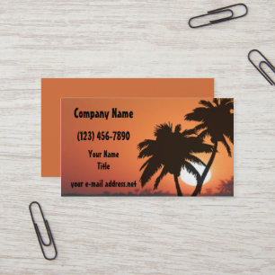 Palm Trees Tropical Sunset Business Card