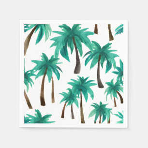 Palm Trees Tropical Watercolor Napkin