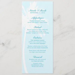 Palm Trees Tropical Wedding Menu Cards