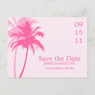 Palm Trees Tropical Wedding Save the Date Announcement Postcard