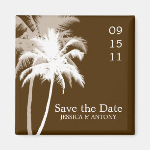 Palm Trees Tropical Wedding Save the Date or Favou Magnet