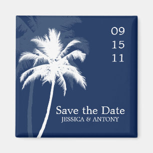 Palm Trees Tropical Wedding Save the Date or Magnet