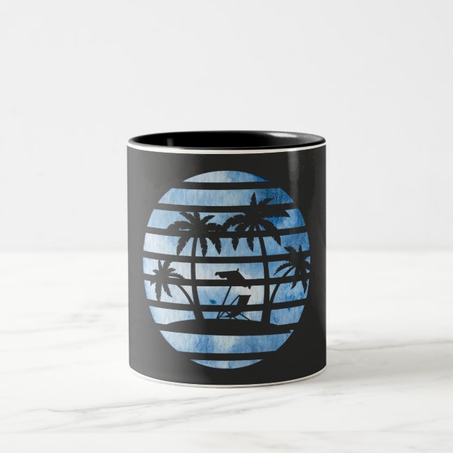 PALM TREES Two-Tone COFFEE MUG (Center)
