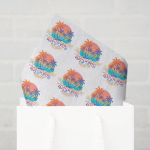 Palm Trees USA 250 Years Patriotic Desert Sunrise Tissue Paper