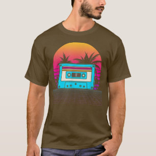Palm Trees Vaporwave 80s Art Music Tropical Retro  T-Shirt