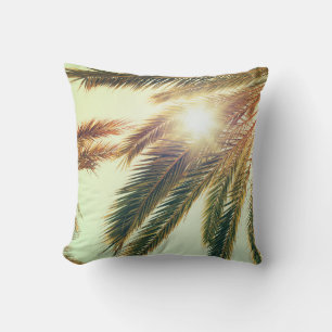 Palm Trees, Vintage Toned Sky. Cushion