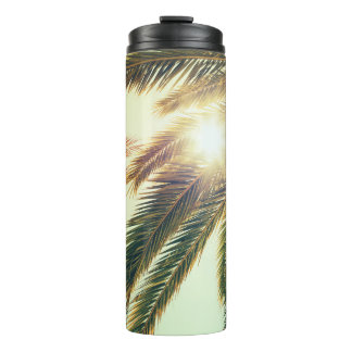 Palm Trees, Vintage Toned Sky. Thermal Tumbler