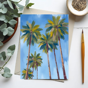 Palm Trees Watercolor Postcard